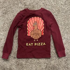 Jumping Beans Maroon Funny Turkey Graphic Thermal Long Sleeve Tee